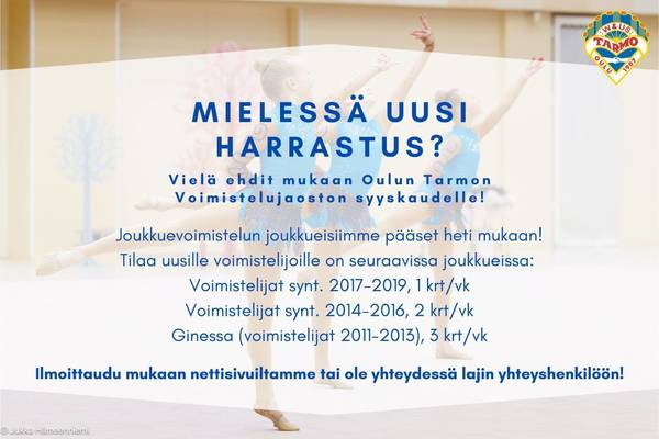 Mielessä uusi harrastus joukkuevoimistelun parissa? 