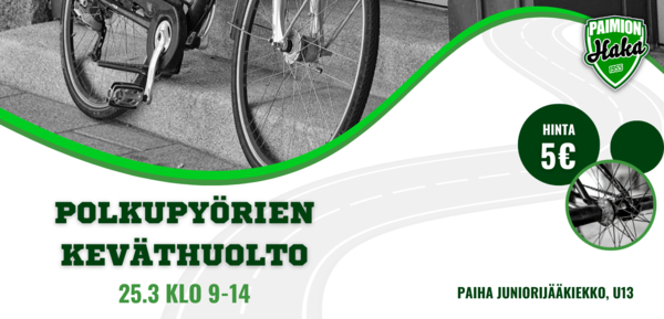 PaiHan U13-jääkiekkojuniorit järjestävät polkupyörien keväthuollon 25.3.