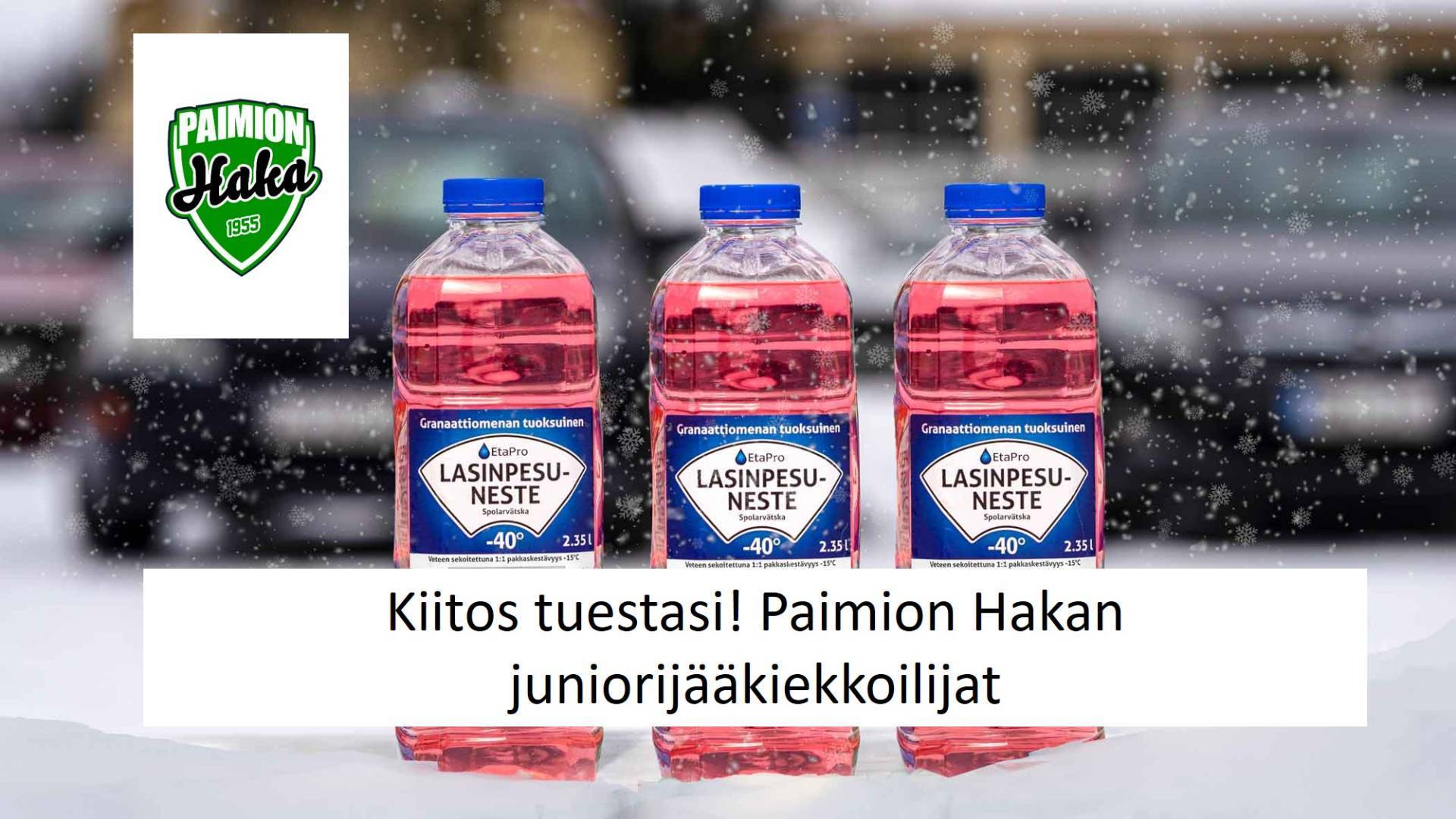 ​Osta lasinpesunestettä Paimion Hakan jääkiekkojunioreilta!