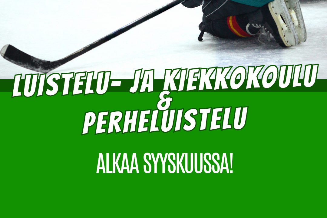 Syksyksi uusi harrastus? Perheluistelun sekä luistelu- ja kiekkokoulun ilmoittautumiset avattu