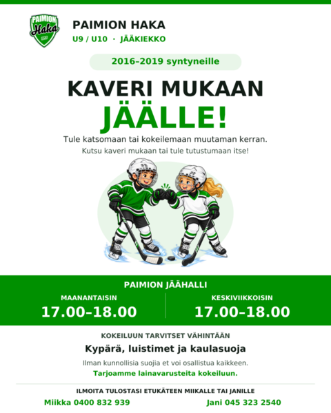 Kaveri mukaan jäälle