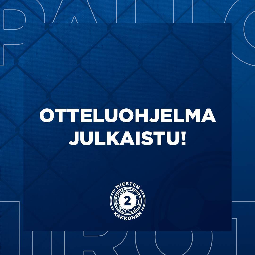 Miesten Kakkosen otteluohjelma on julkaistu