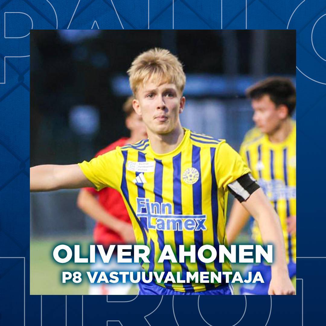 Oliver Ahonen on P8 vastuuvalmentaja kaudella 2026