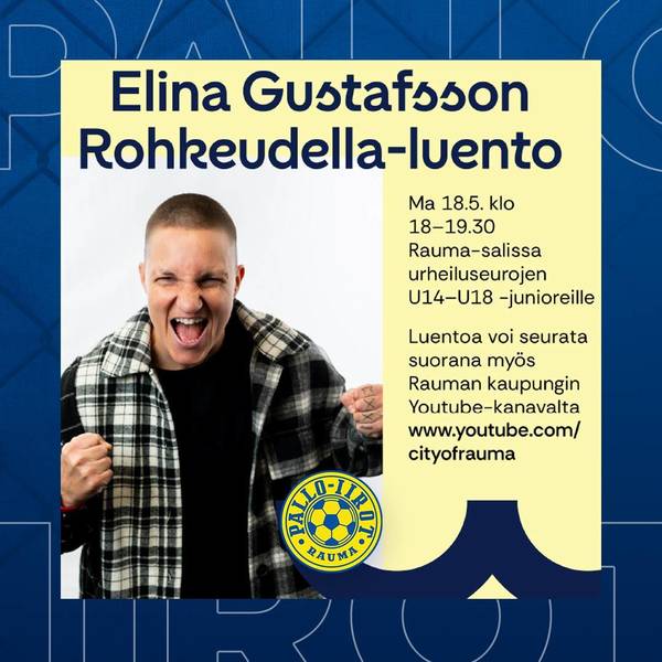 Elina Gustafsson luennoi ensi viikolla Raumalla