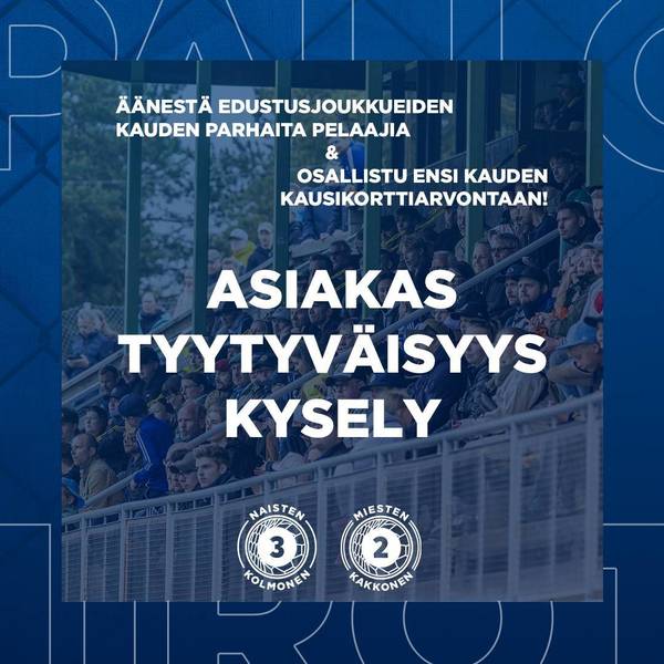 Äänestä edustusten parhaita pelaajia ja vastaa ottelutapahtumien asiakastyytyväisyyskyselyihin