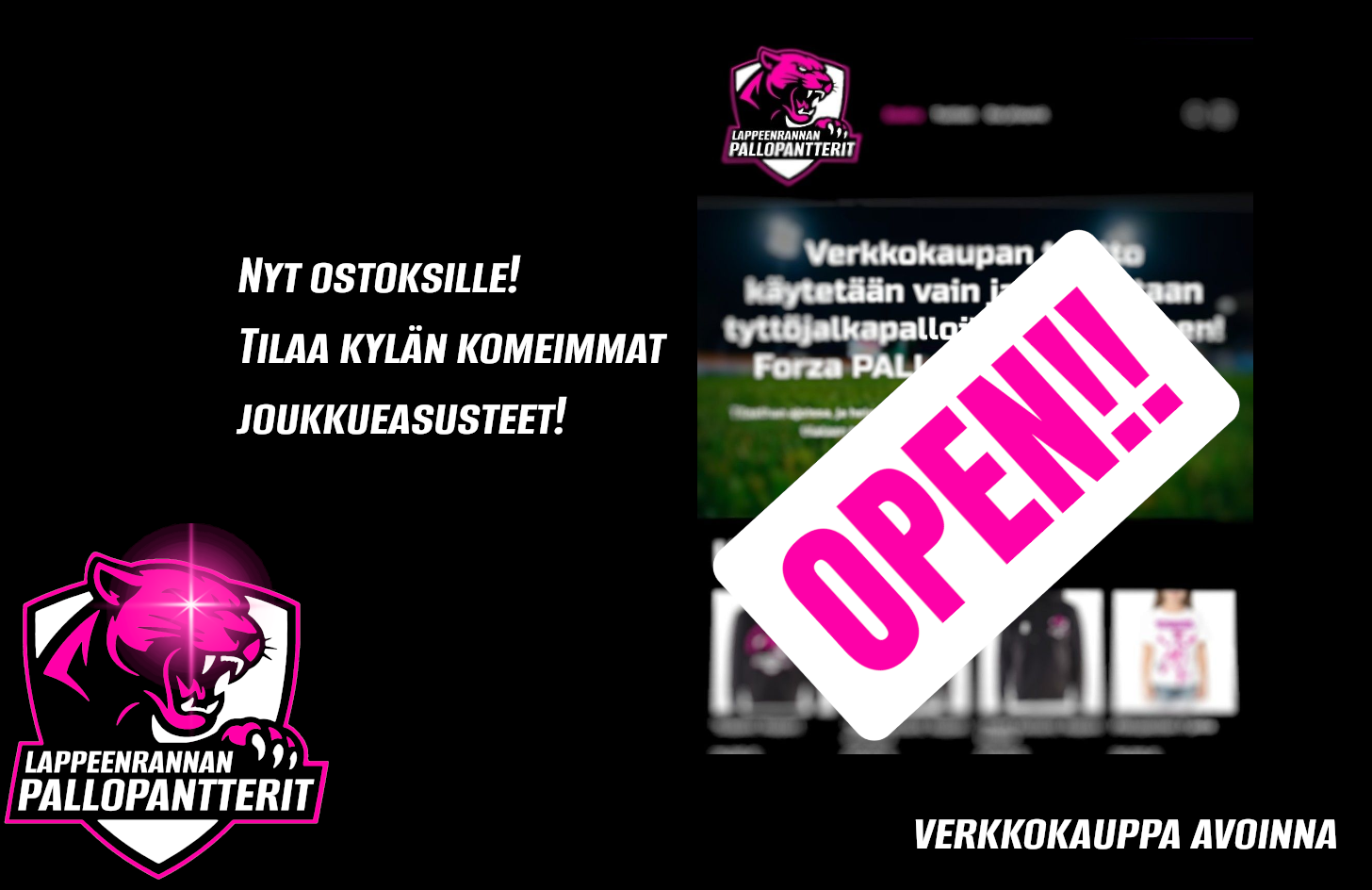 Nyt Verkkokauppaan ostoksille! Kauppa auki 🥳