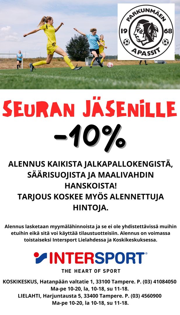 Alennus -10 % futistarvikkeista