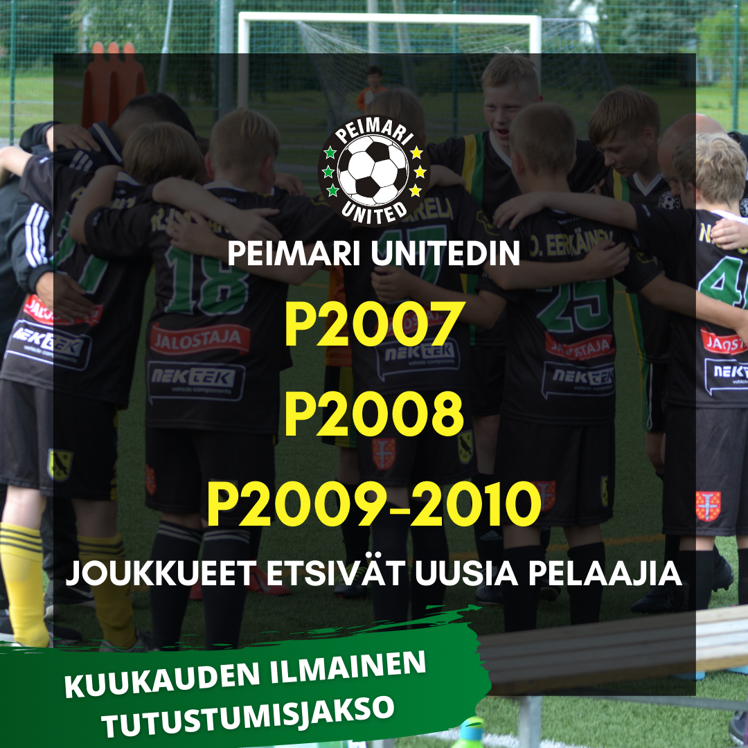 P2007, P2008 sekä P2009-2010 joukkueet etsivät uusia pelaajia ammattivalmennukseen