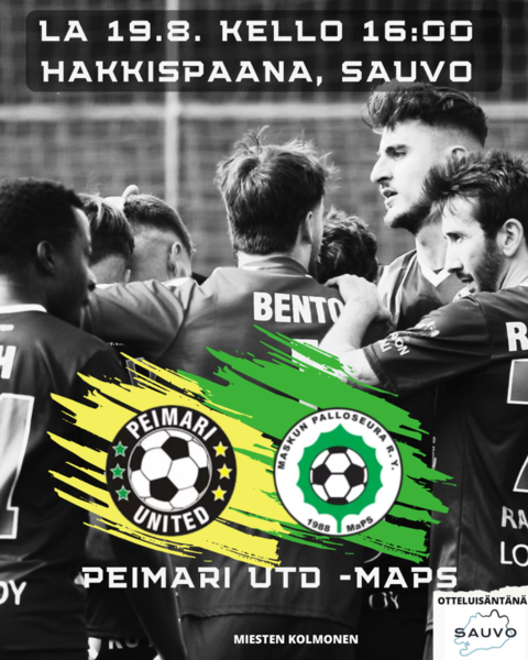 Miesten kolmosen kausi jatkuu kotona lauantaina, kun vastaan asettuu Maskun palloseura