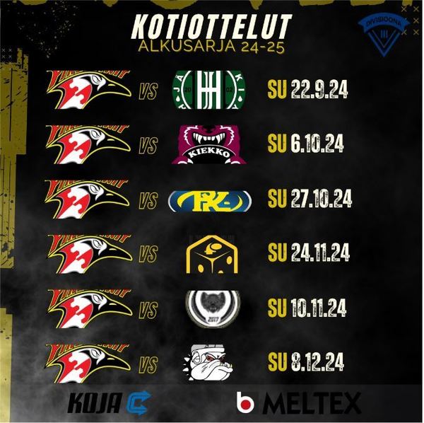 Syyskauden 2024-2025 kotiottelut