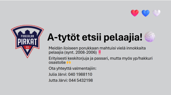 A-tytöt etsii pelaajia! 