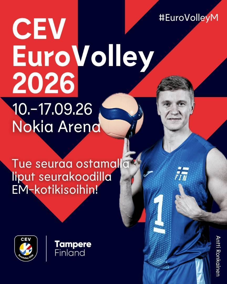 Osta EM-kisojen liput ja tue Pirkkalan Pirkkain lentopallotoimintaa!