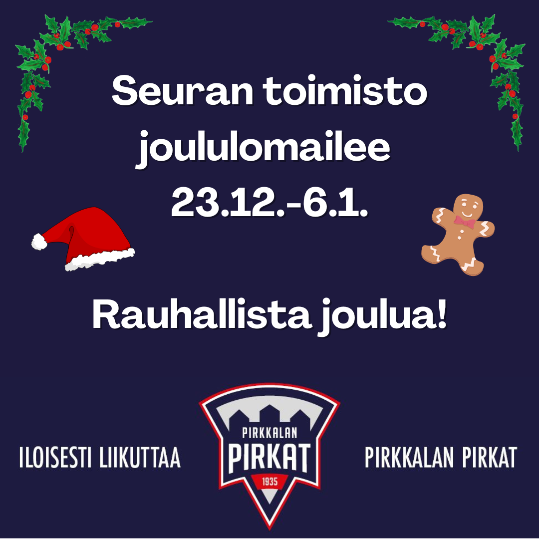 Seuran toimisto joululomailee