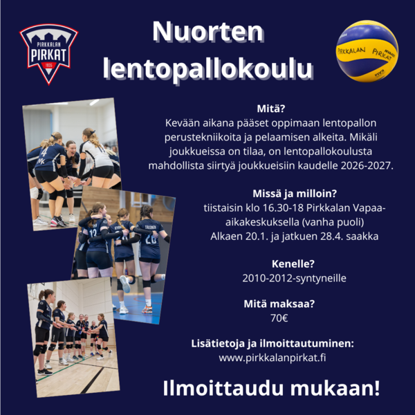 Nuorten lentopallokoulu käynnistyy!