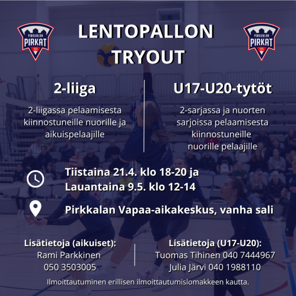 Tryout kaudelle 2026-2027