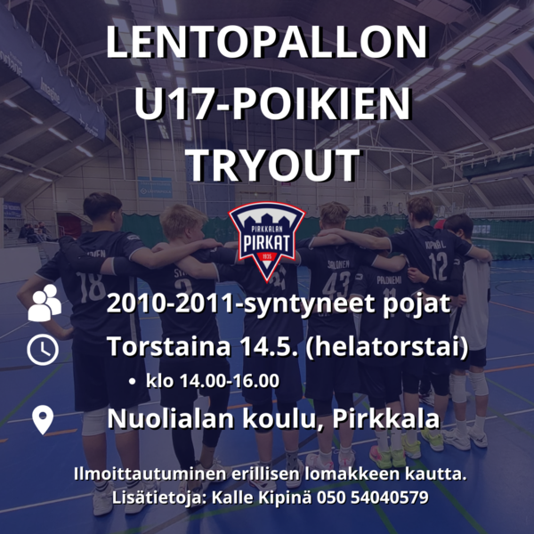 U17-poikien tryout kaudelle 2026-2027!