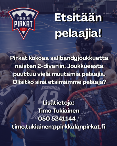 Etsitään pelaajia naisten 2-divariin