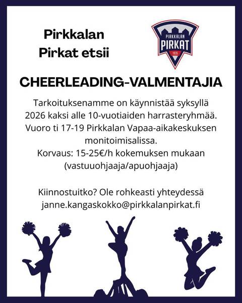 Cheerleading ryhmien valmentajahaku on auki