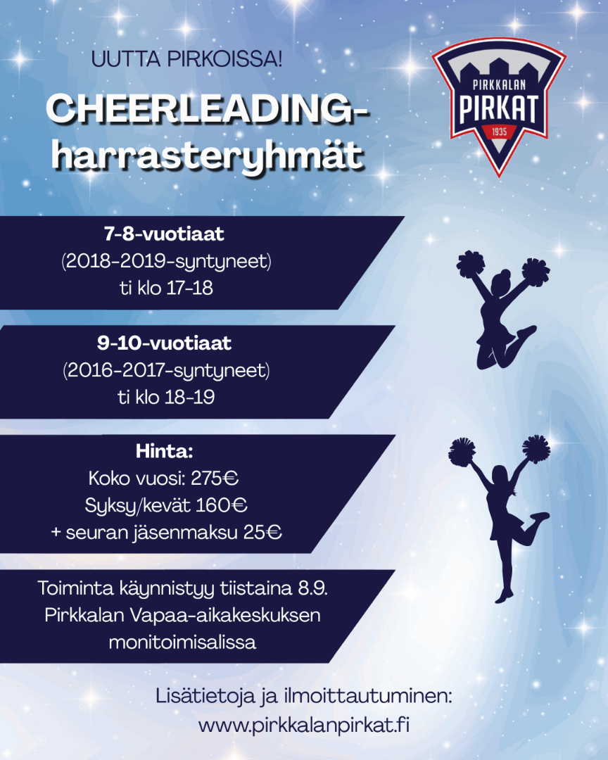 Cheerleading-toiminta käynnistyy - ilmoittaudu mukaan!