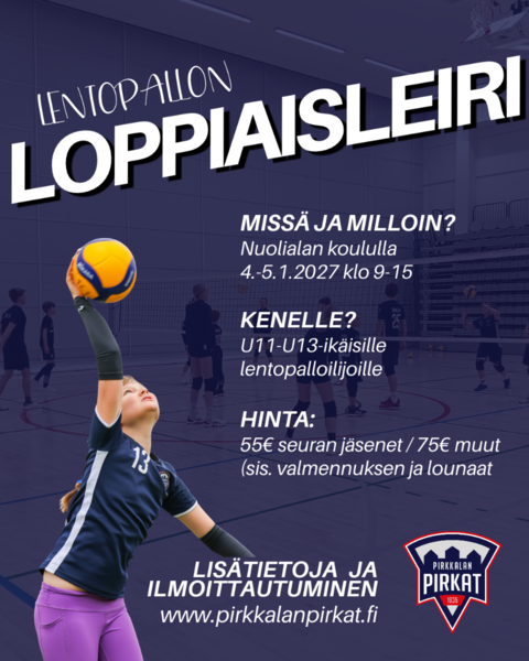 Lentopallon loppiaisleiri 4.-5.1.2027!