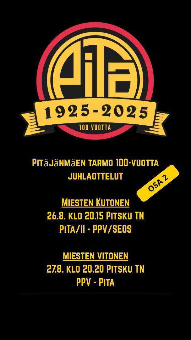 PiTa 100-vuotta juhlaottelut (osa 2) Pajamäen Pallo-Veikkoja (PPV) vastaan 26.8 ja 27.8 Pitskussa