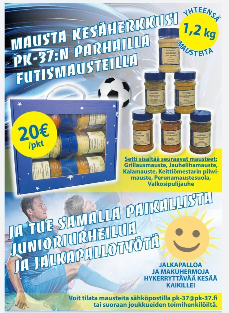 Mausta kesäherkkusi PK-37:n parhailla futismausteilla - Tuet samalla juniorityötä