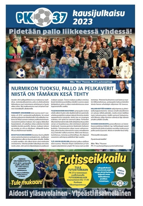 PK-37:n vuoden 2023 kausijulkaisu on ilmestynyt