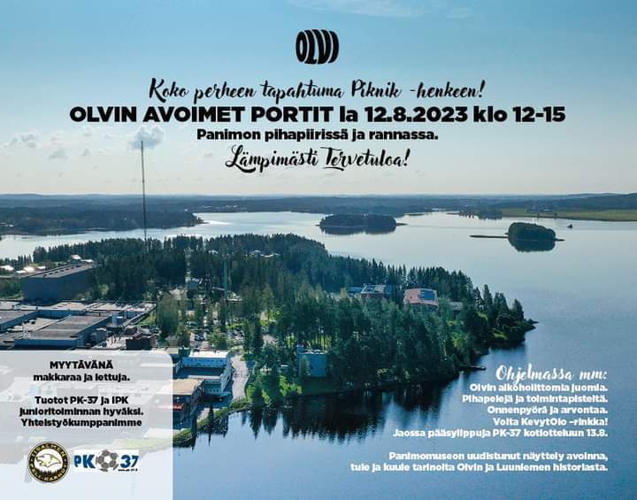Olvin avoimet portit la 12.8. klo 12-15 - Lämpimästi tervetuloa!