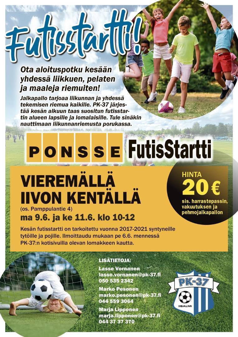 Tule mukaan Ponsse FutisStarttiin Iivon Areenalle Vieremälle!