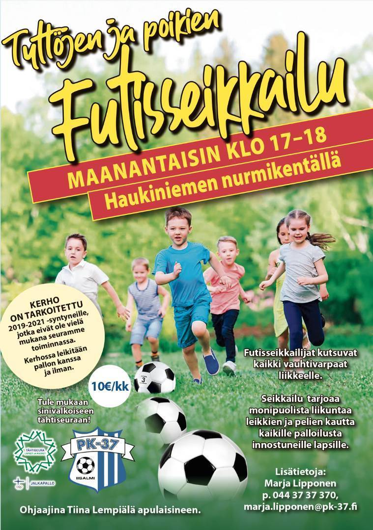 Futisseikkailu pojille maanantaisin klo 17-18 Haukiniemellä - Leikitään ja liikutaan yhdessä!