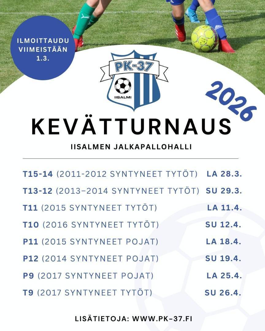 PK-37:n Kevätturnaus kutsuu pelaamaan Iisalmeen!