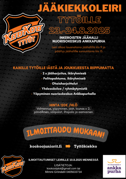 Ilmoittaudu nyt tyttöjen kiekkoleirille!