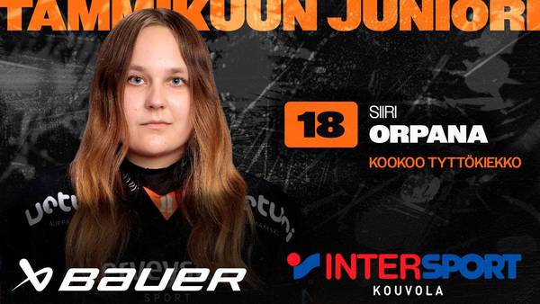 Kuukauden juniori Siiri Orpana.
