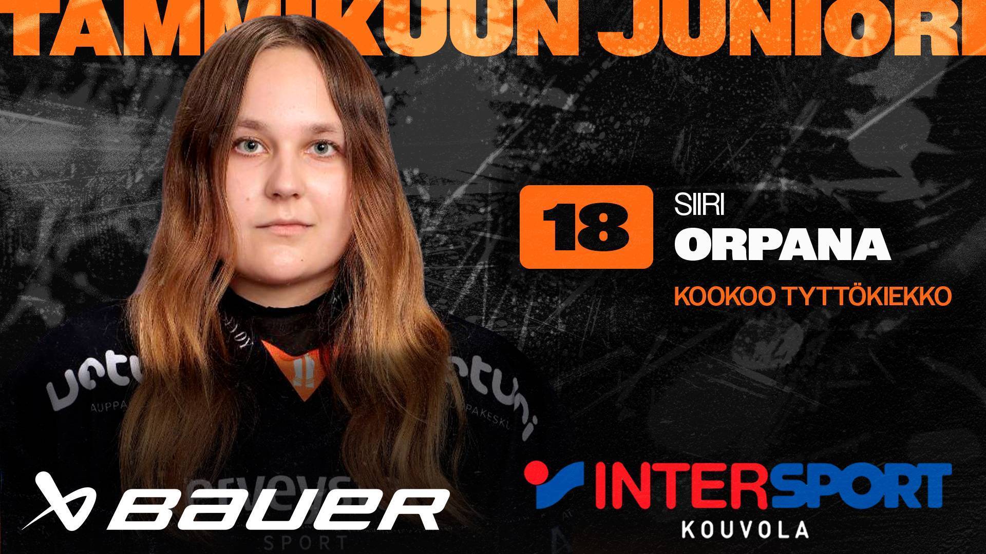 Kuukauden juniori Siiri Orpana.