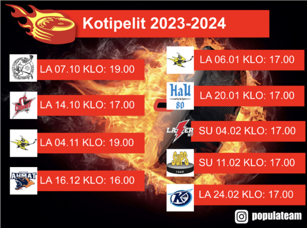 Liekkimiesten kotipelit 23-24