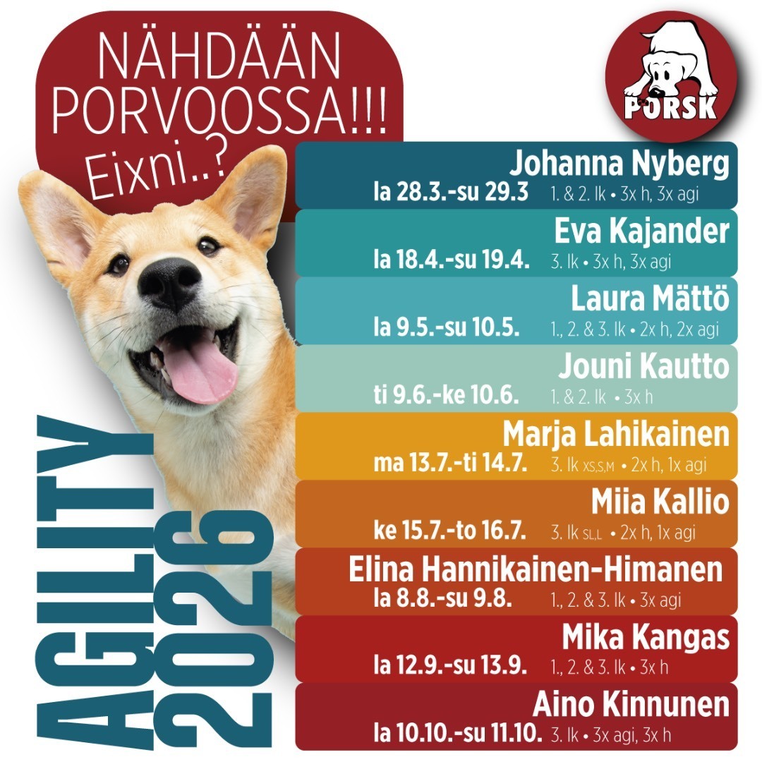 PORSKIN Agilitykilpailut VUONNA 2026