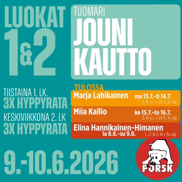 Agility -Kesäkuun iltakisat 9.-10.6.