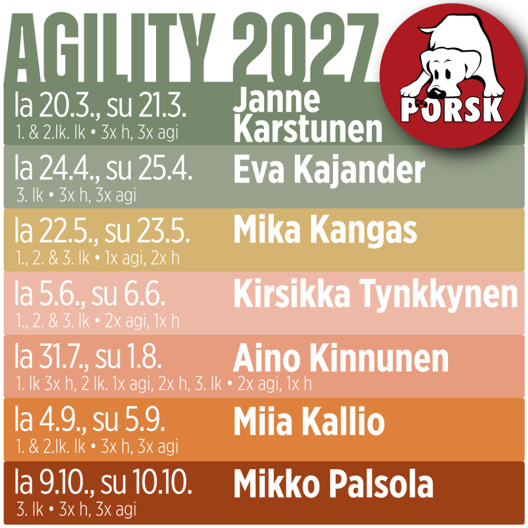 PORSKin agilitykilpailut vuonna 2027
