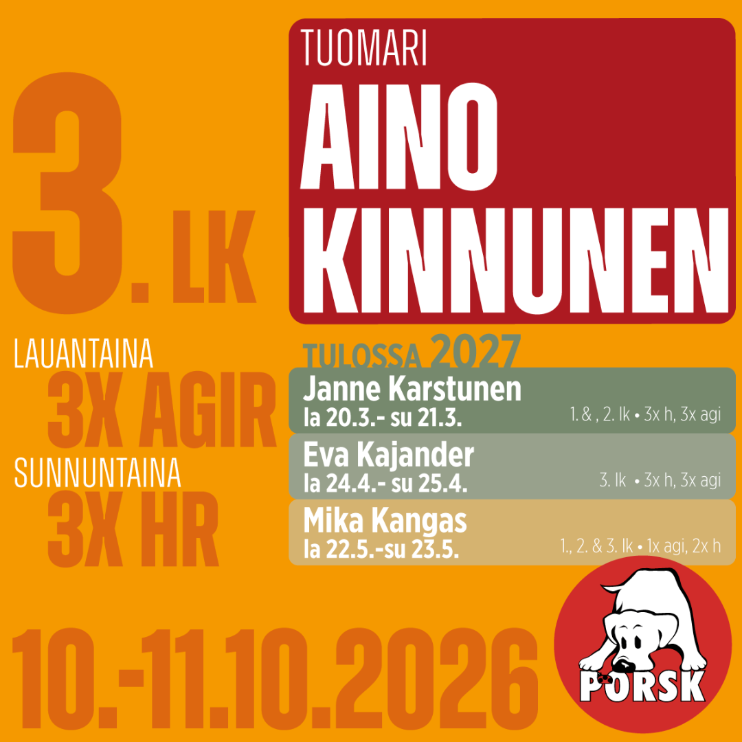 Agility - Lokakuun halliloikat 10.-11.10. 