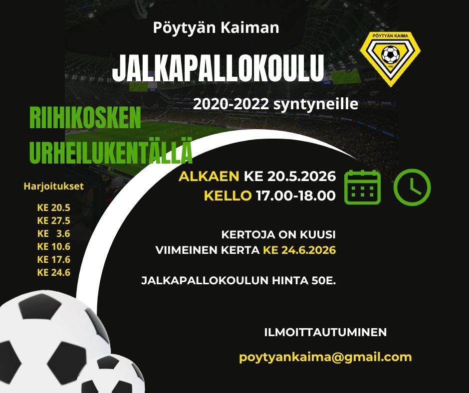 JALKAPALLOKOULU 2020-2022 syntyneille