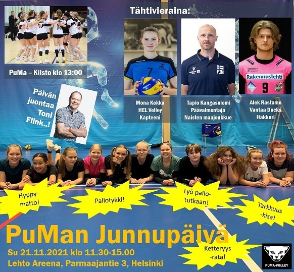 PuMan Junnupäivä kokoaa PuMa-Volleyn juniorit yhteen