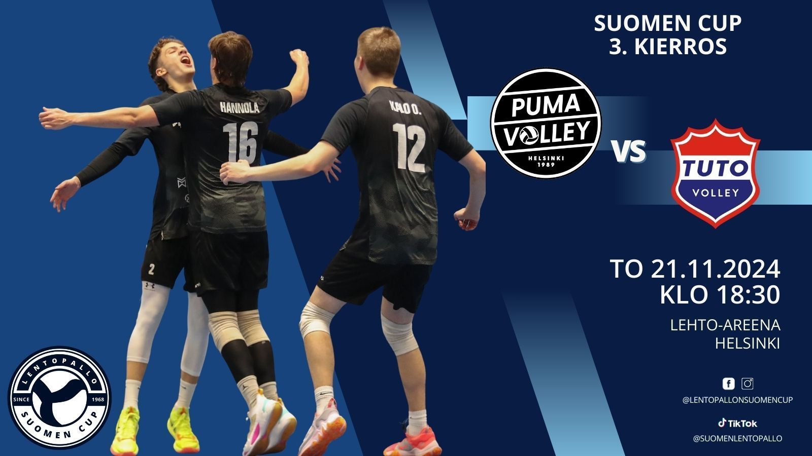 Liigakärki TUTO Volley mittaa PumaM1:n osaamisen Cupissa