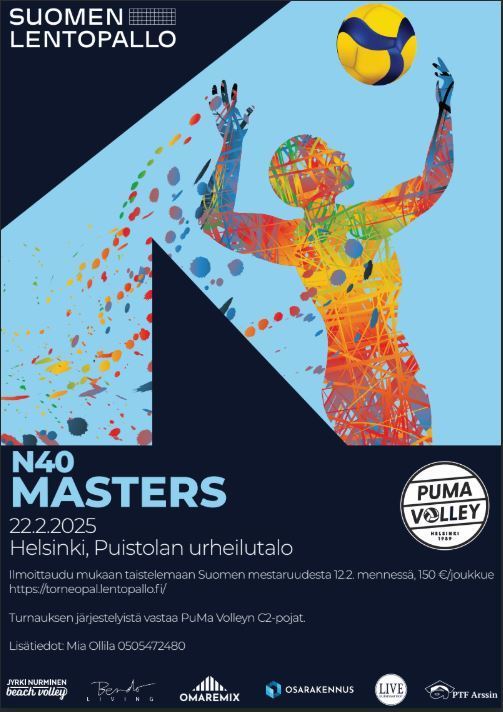 PuMa-Volley järjestäjäksi myös N40 Masterseihin