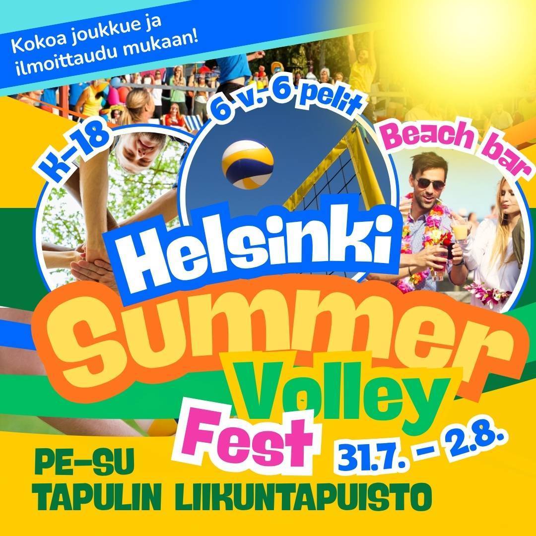 ​Helsinki Summer Volley tuo kesän rennointa lentistunnelmaa Tapuliin 31.7.–2.8.
