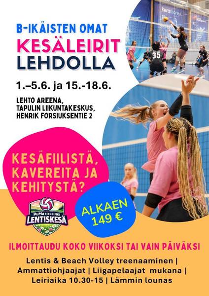 ​B-ikäisille omat kesäleirit Lehdolla!