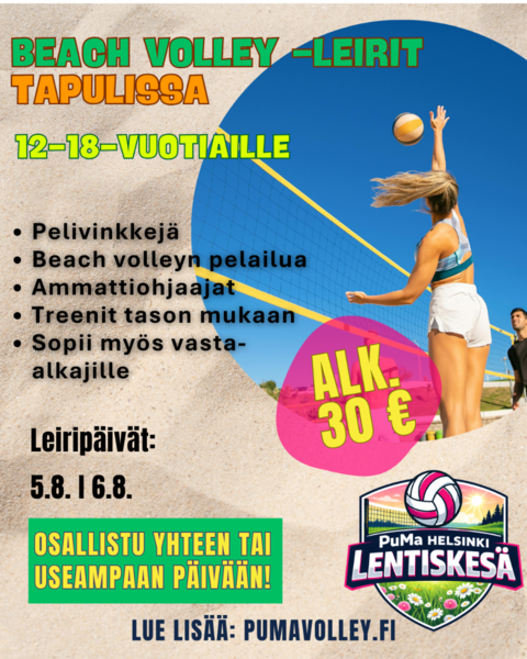 Beach volley-leiriltä 5-6.8 pelivinkit turnaukseen