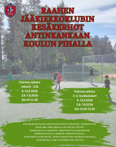 Raahen Jääkiekkoklubin kesäkerhot