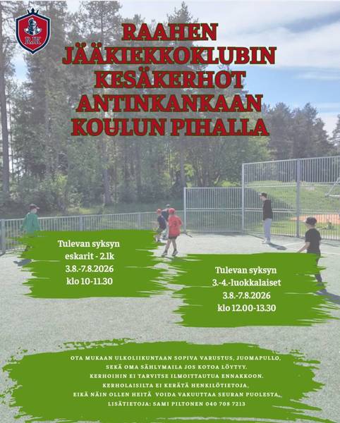 Raahen Jääkiekkoklubin kesäkerhot