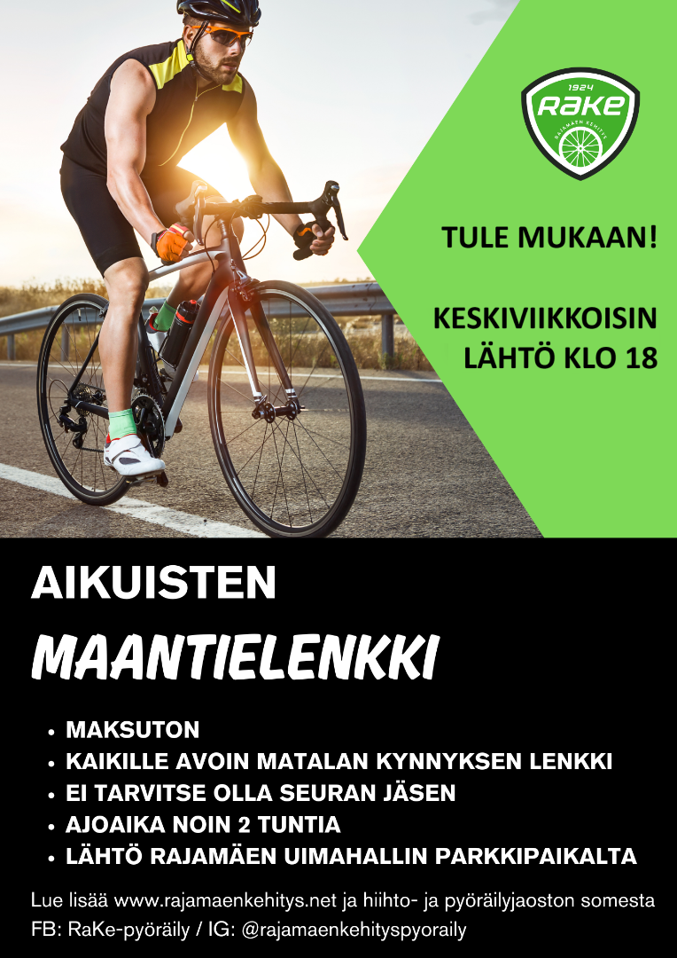 Aikuisten avoimet kimppalenkit maantiellä jatkuvat