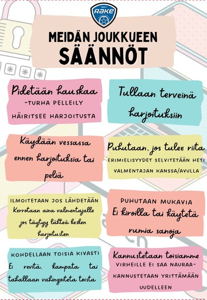 Meidän joukkueen säännöt